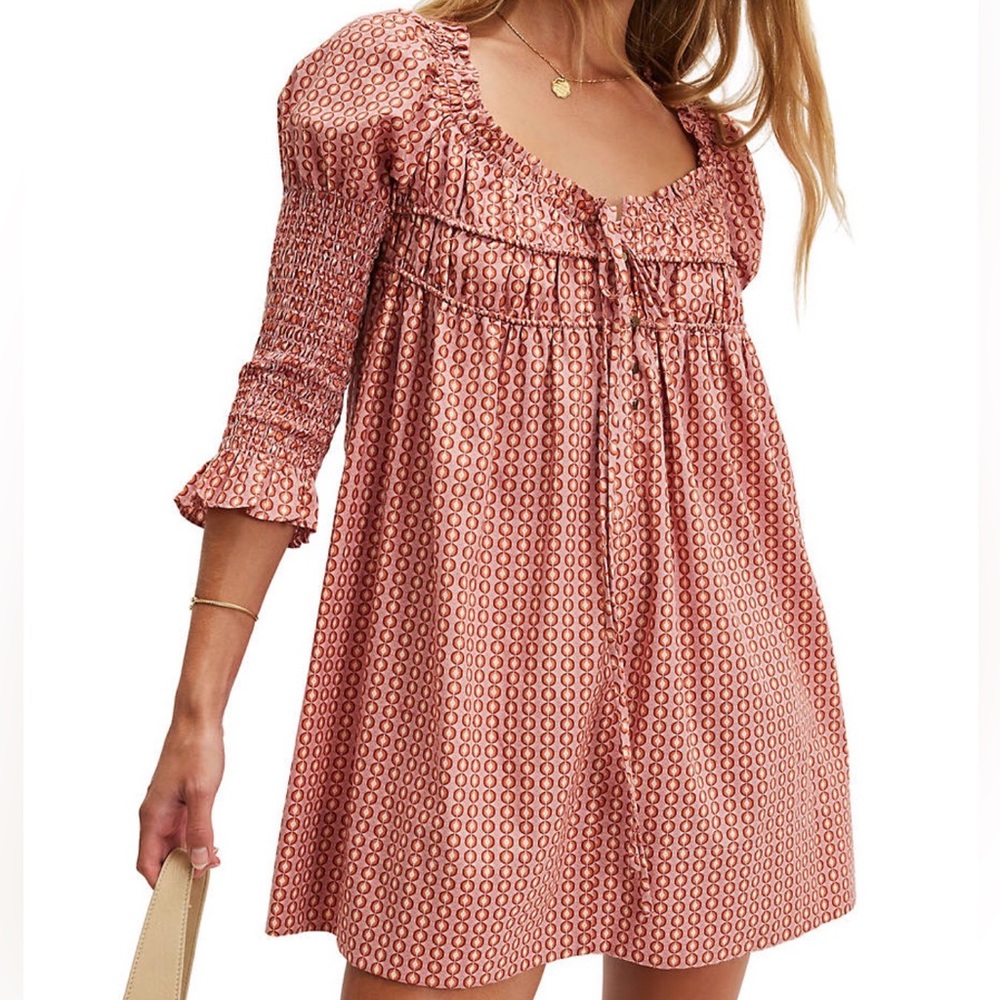 Free People Star Dip Mini Dress in Glass Roses